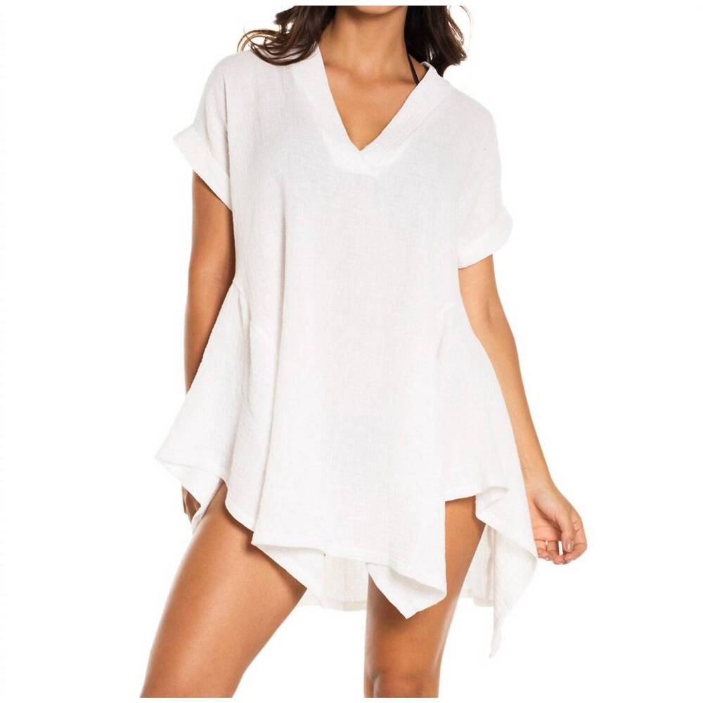 NEW ELIF menat v-neck t-shirt dress in white